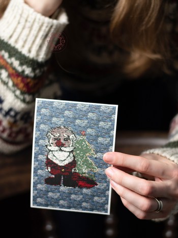 Hand-painted and vectorized Father Christmas card illustration print: ''Father Christmas '', 2022, by Rasa Mateviciute