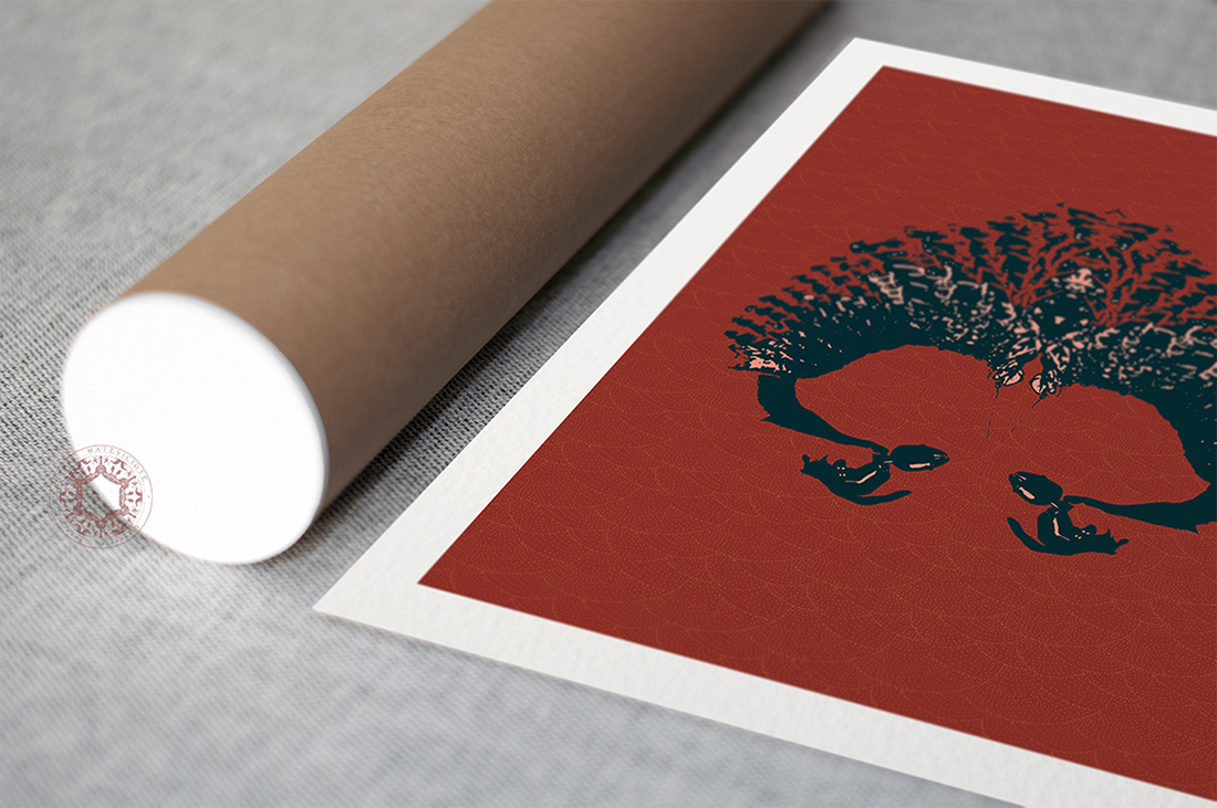 Womb illustration print by Rasa Mateviciute 2022, rasadesign.art