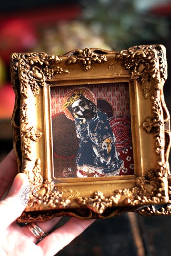 Hand-drawn pensive Christ rupintojelis illustration print by Rasa Mateviciute limited edition 2023 rasadesign.art