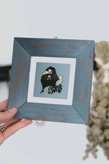 Hand-drawn a hypocrite crow illustration print by Rasa Mateviciute 2023 © R.Mateviciute, rasadesign.art South east London photographer, painter, illustrator, Brockley, New Cross, Lewisham, Greenwich, Catford, Blackheath.