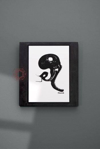Hand-drawn Alien illustration print:  ”Alien”, 2021 by Rasa Mateviciute. rasadesign.art