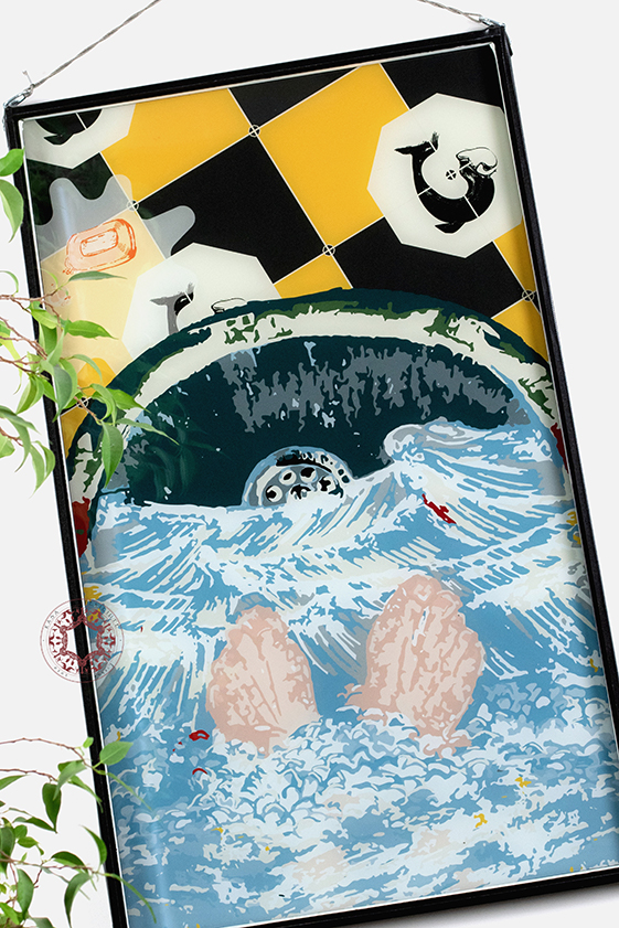 Hand-drawn Bath Illustration Print: ”The Bath”, 2022 by Rasa Mateviciute, rasadesign.art